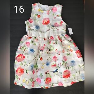Elegant Floral Kids Dress with Multicolor Blooms